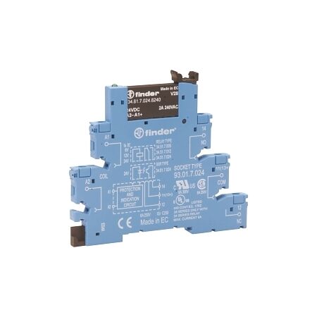 Finder 38 Series Solid State Interface Relay 2A 1NO Contact 24V DC Sensitive Coil 24V DC Output