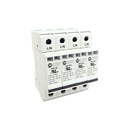 Allen-Bradley 4983DC Surge Suppressor DIN Rail Mount Heavy Duty UL1449 277 and 480V AC 80kA 4Pole