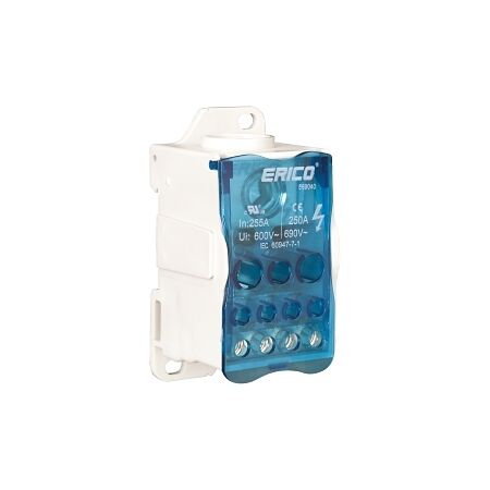 nVent ERIFLEX Distribution Blocks 250A Cu In 1x35 to 120mm Out 2x6to35mm 5x2.5to16mm 4x2.5to10mm