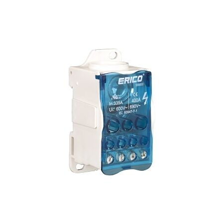 nVent ERIFLEX Distribution Blocks 400A Cu In 1x95 to 185mm Out 2x6to35mm 5x2.5to16mm 4x2.5to10mm