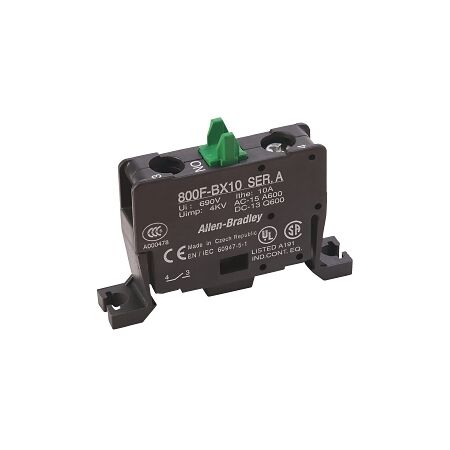 Allen-Bradley 800F 22.5mmPushButton Base Mount, Screw Contact Block, 1 N.O. Early Make