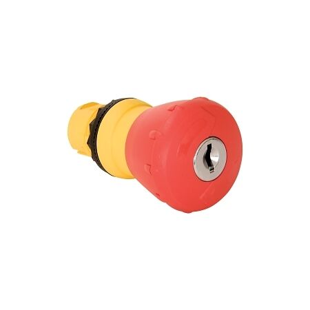 Allen-Bradley 800F Pushbutton 22.5mm Non-Illum Plastic E-Stop Mushroom Head Key Release 40mm Red