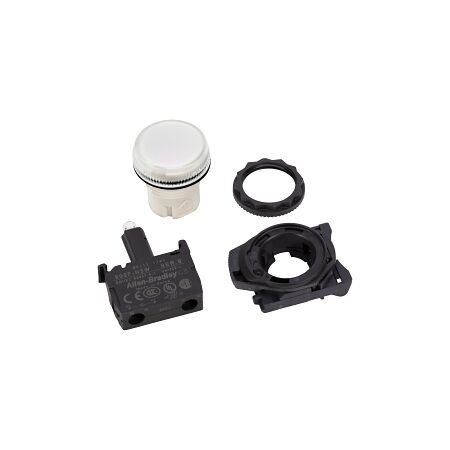 Allen-Bradley 800F Pilot Light 22.5mm Complete Round Plastic LED Module 24V AC DC Clear