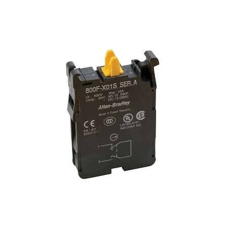 Allen-Bradley 800F NO  Latch Screw Contact Block 1 N.C. for 22.5mmPushButton Self-monitoring