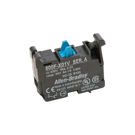 Allen-Bradley 800F NO  Latch Screw Contact Block 1 N.C. for 22.5mm Pushbutton Low Voltage