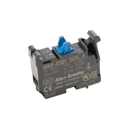 Allen-Bradley 800F NO  Latch Screw Contact Block 1 N.O. for 22.5mm Pushbutton Low Voltage