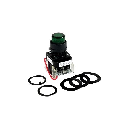 Allen-Bradley 800H Pilot Light 30.5mm Complete Plastic FS Push To Test INC TRANF 240V AC Green