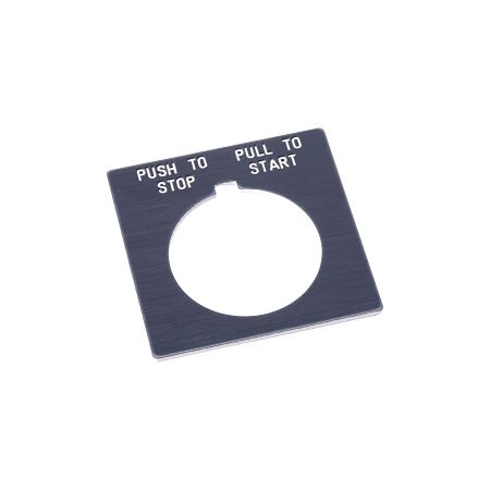 Allen-Bradley 800H Legend Plate 47 X47mm, Standard, Push-To-Stop/Pull-To-Start, Grey