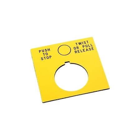 Allen-Bradley 800H Legend Plate 62 X 62mm Gold Push-To Stop/Pull-To-Start