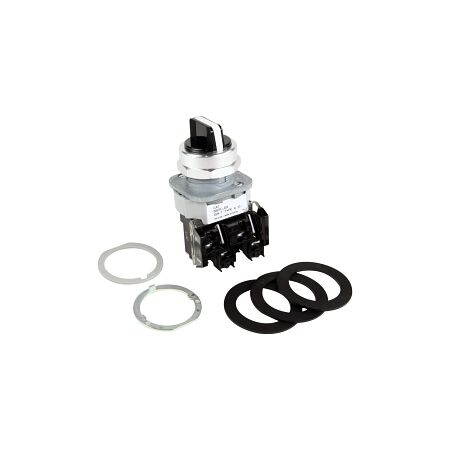 Allen-Bradley 800T Selector Switch 30.5mm FS Tmal Grd 3 Pos. Knob Spring Return Both 1NO 1NC White