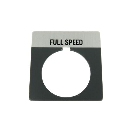 Allen-Bradley 800T Legend Plate 46 x 47mm Gray FULL SPEED for 30.5mm Pushbutton