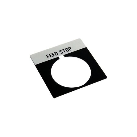 Allen-Bradley 800T Legend Plate 46 x 47mm Grey FEED STOP for 30.5mm Pushbutton