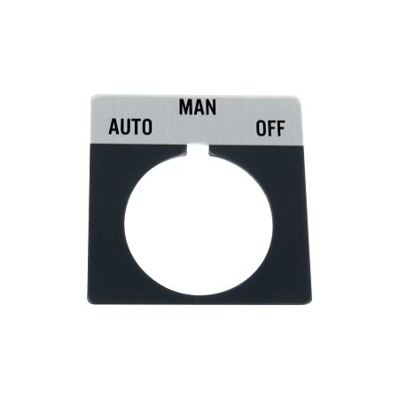 Allen-Bradley 800T Legend Plate 46 x 47mm Grey OFF MAN ON for 30.5mm Pushbutton