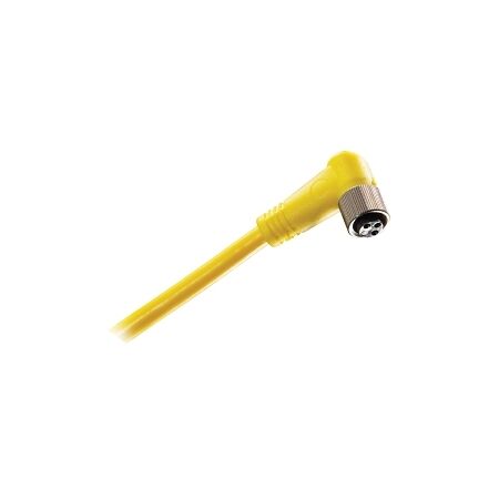 AB 889P Cordset Cable PVC Yellow 3 Pin 24AWG Pico Female Right Angle M8 Unshielded 2m