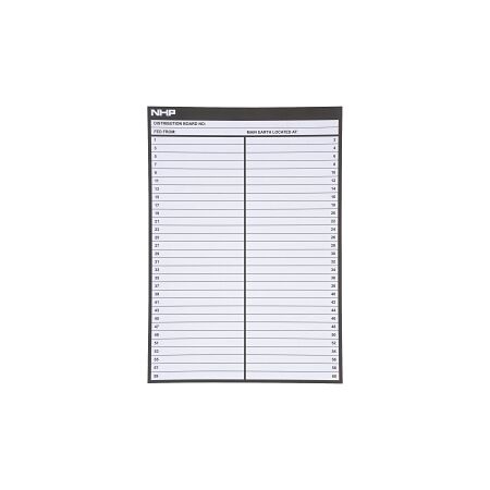 NHP Concept Panelboard Accessory Label Door A4 Schedule Card