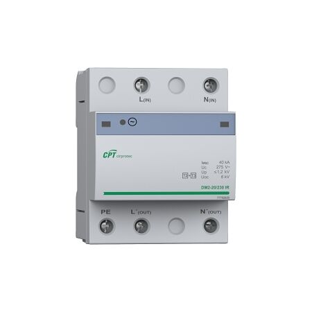 Cirprotec DM SPD Type 3 1 Phase L to N to PE Imax 20kA 240VAC 20A Series