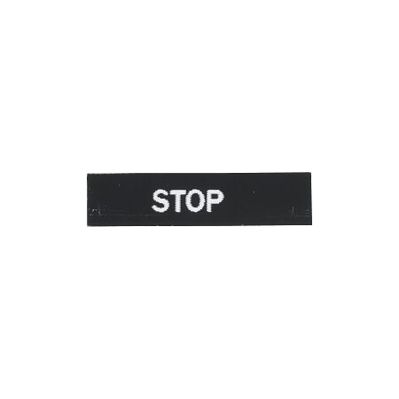 Sprecher and Schuh D7 Legend Plate 30 x 40mm Snap-In Black with White Text STOP
