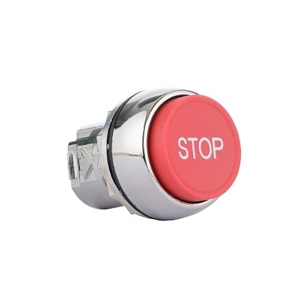 Sprecher and Schuh D7 Pushbutton 22.5 mm Head Only Metal MOM Extended Red Cap STOP Non Illuminated