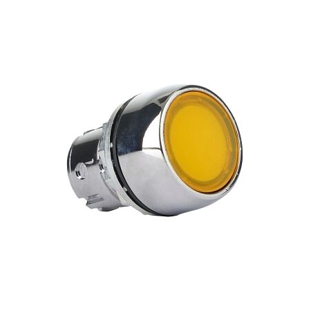 Sprecher and Schuh D7 Pushbutton 22.5 mm Head Only Metal Latching Flush Yellow Lens Cap Illuminated
