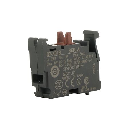 Sprecher and Schuh D7 Contact Block 1 NC for 22.5 mm Pushbutton Operators Early Break