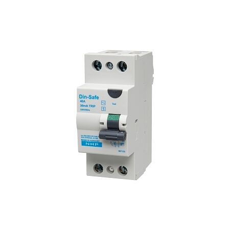 NHP DIN-T Residual Current Circuit Breaker RCCB 1Pole plus Neutral 40A 30mA Type F AEG Brand FPF