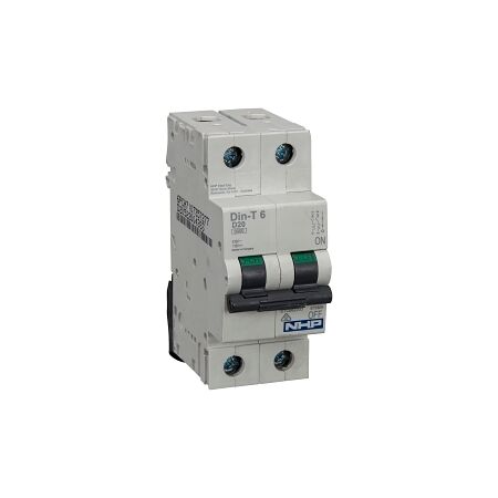 NHP DIN-T Miniature Circuit Breaker 6kA 2Pole 4A D Curve