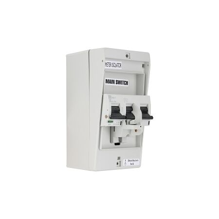 NHP DIN-T Meter Isolator Pole Cover 4 Way Surface and 3Pole 100A 10kA MCB C Curve LOCKDIN