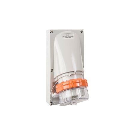 NHP ISO Appliance Inlet, 4 Round Pins 10A 500V AC, without Base, Grey