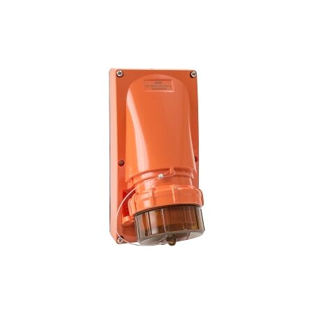 NHP ISO Appliance Inlet, 4 Round Pins 32A 500V AC, without Base, Resistant Orange