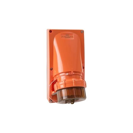 NHP ISO Appliance Inlet, 5 Round Pins 40A 500V AC, w/o Base, Resistant Orange