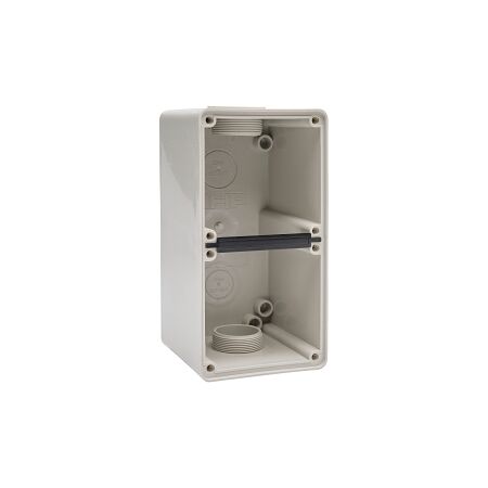 NHP ISO Back Box/Base, 2 Gang (1 x 2) - Extra Large 100mm depth, Grey