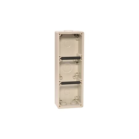 NHP ISO Back Box/Base, 3 Gang (1 x 3) - Large 63mm depth, Grey