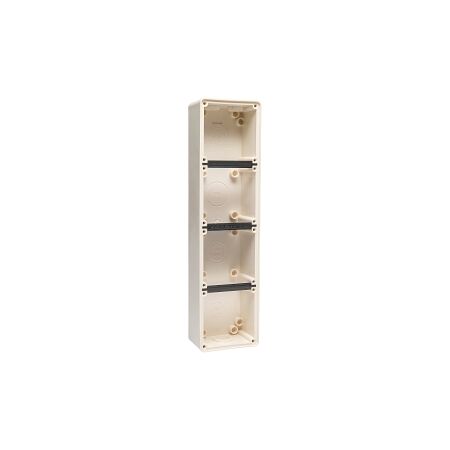 NHP ISO Back Box/Base, 4 Gang (1 x 4) - Inline 63mm depth, Resistant White
