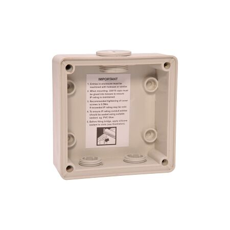 NHP ISO Back Box/Base, 1 Gang - Shallow 38mm depth, Grey