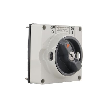 NHP ISO Surface Switch - Key, Lock in OFF, 2 Pole 20A 250V AC, w/o Base, Grey