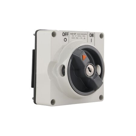 NHP ISO Surface Switch - Key, Lock in OFF, 3 Pole 50A 500V AC, w/o Base, Grey