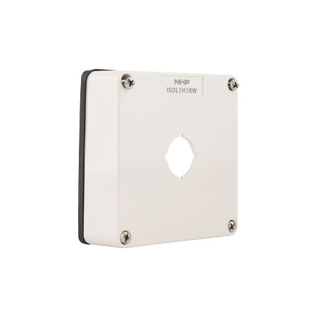NHP ISO Cover - Cutout (1 x 22 5mm), 1 Gang - Shallow D38mm, Resistant White