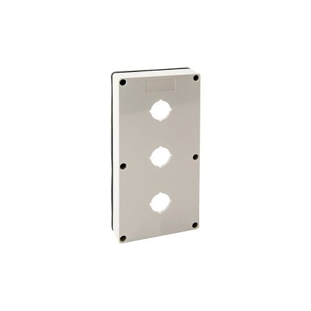 NHP ISO Cover - Cutout (3 x 22 5mm), 2 Gang - Shallow D38mm, Grey