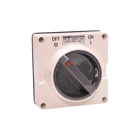 NHP ISO Surface Switch, 3 Pole 32A 500V AC, w/o Base, Resistant