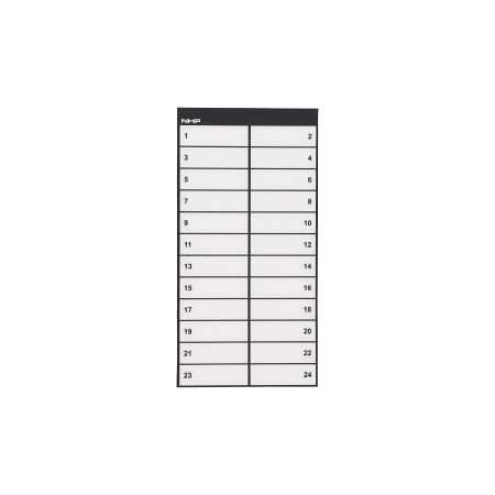 NHP Concept Panelboard Accessory Label Escutcheon Legend 1 to 24 suits DINT