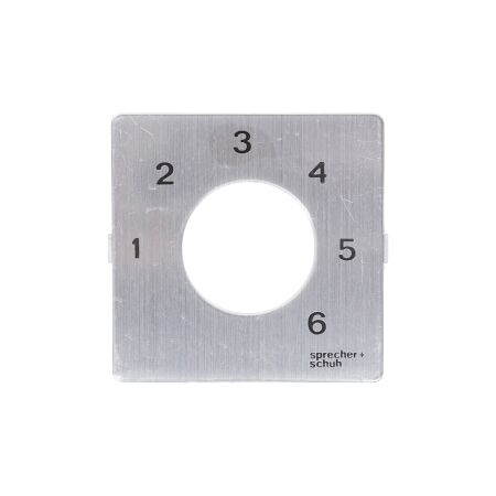 Sprecher and Schuh L2 Cam Switch Ll2A4 Legend Plate 48 x 48mm 1 2 3 4 5 6