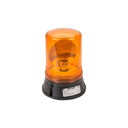 Moflash Beacon Rotating H1 x 70W 24V DC IP65 Wall or Surface Mount Lens Amber