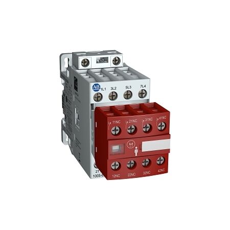 Allen-Bradley 100SE Safety Contactor 11kW 4P 100-250V AC/DC Coil 3NO 1NC Auxiliary