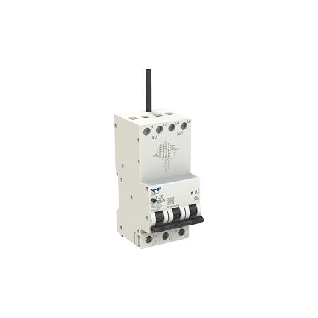 NHP DIN-T Residual Current Breaker RCBO 10kA 3 Pole and Neutral 6A C Curve 100mA Type A (Longbody)