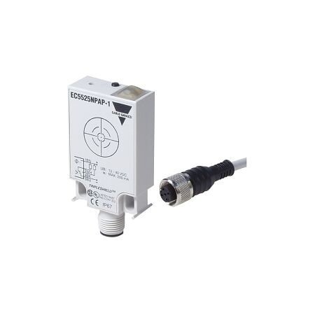 Carlo Gavazzi Capacitive Proximity Plastic Rectangular 55 x 38mm DC NPN NO NC 25mm plus 5m