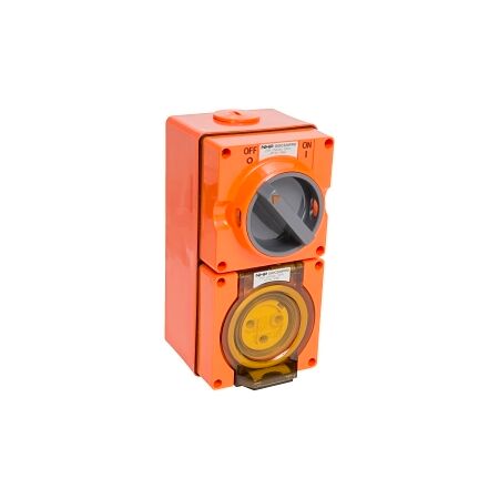 NHP ISO Switched Socket Outlet, 3 Round Pins 20A 250V AC, with Base, RO