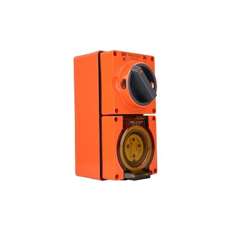 NHP ISO Switched Socket Outlet, 4 Round Pins 10A 500V AC, with Base, RO