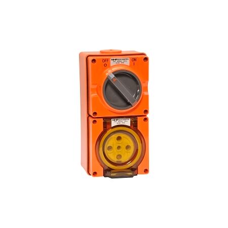 NHP ISO Switched Socket Outlet, 5 Round Pins 50A 500V AC, with Base, RO