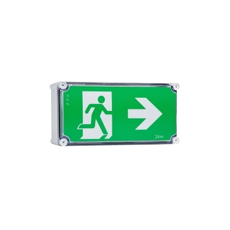 Stanilite Single Point Platinum Exit Lighting Bulkhead LED Weather Proof Arrow Right