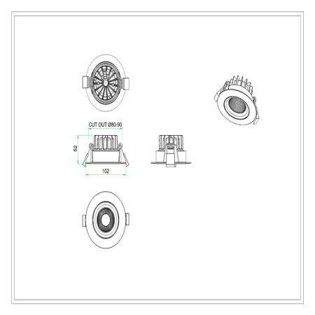 10w Downlight Black Tri Color
